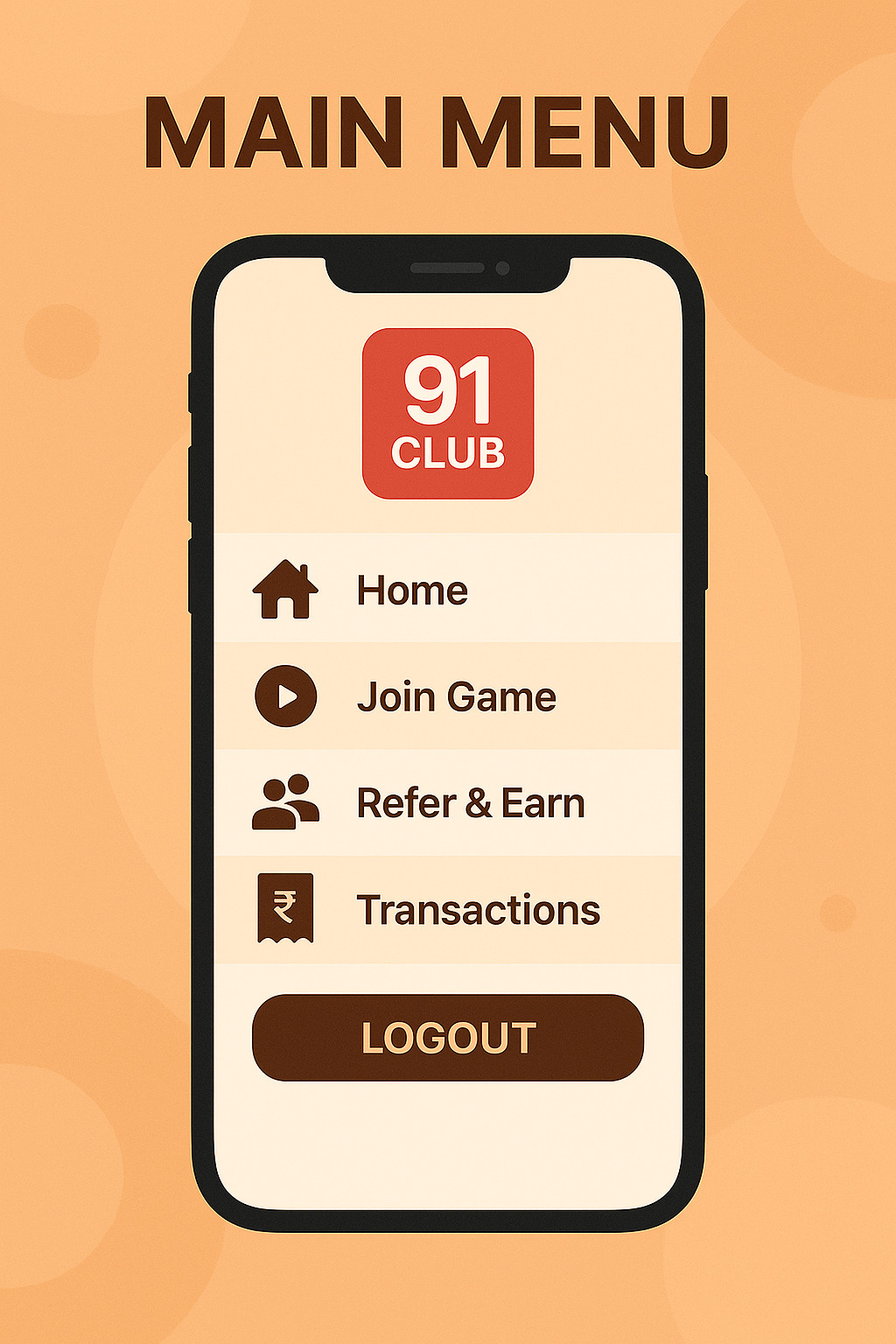 91 Club Menu
